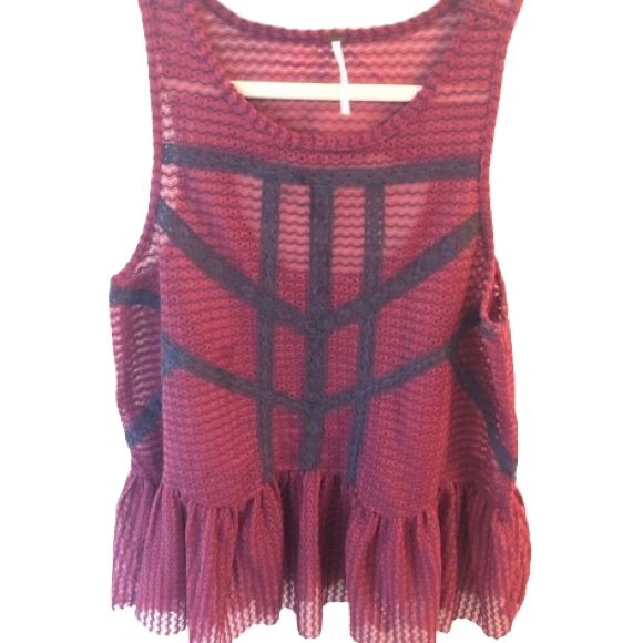 Free People Tops - NWOT Free People Geo Babydoll Tank Cutout Back Size S